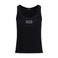 Versace Black Cotton Tank Tops