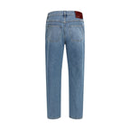Gucci Blue Cotton Slim Fit Jeans
