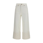 Tory Burch White Cotton Straight-Leg Jeans