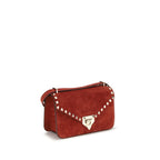 Valentino Garavani Red Calf Leather Bos Taurus Shoulder Bag