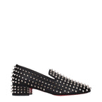 Christian Louboutin Black Leather Slip-On Loafers
