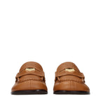 Miu Miu Brown Leather Slip-On Loafers