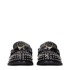 Miu Miu Black Leather Slip-On Loafers