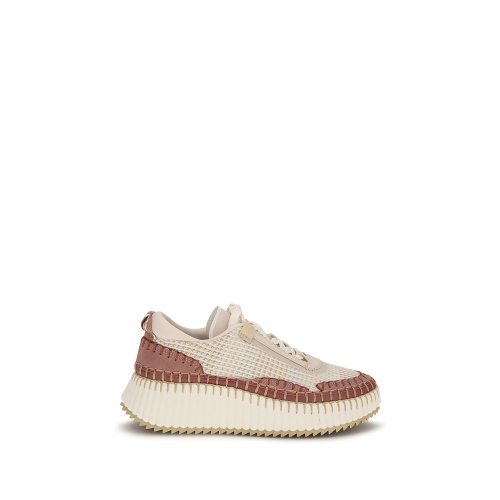 Chloé Beige Nylon Athletic Sneakers
