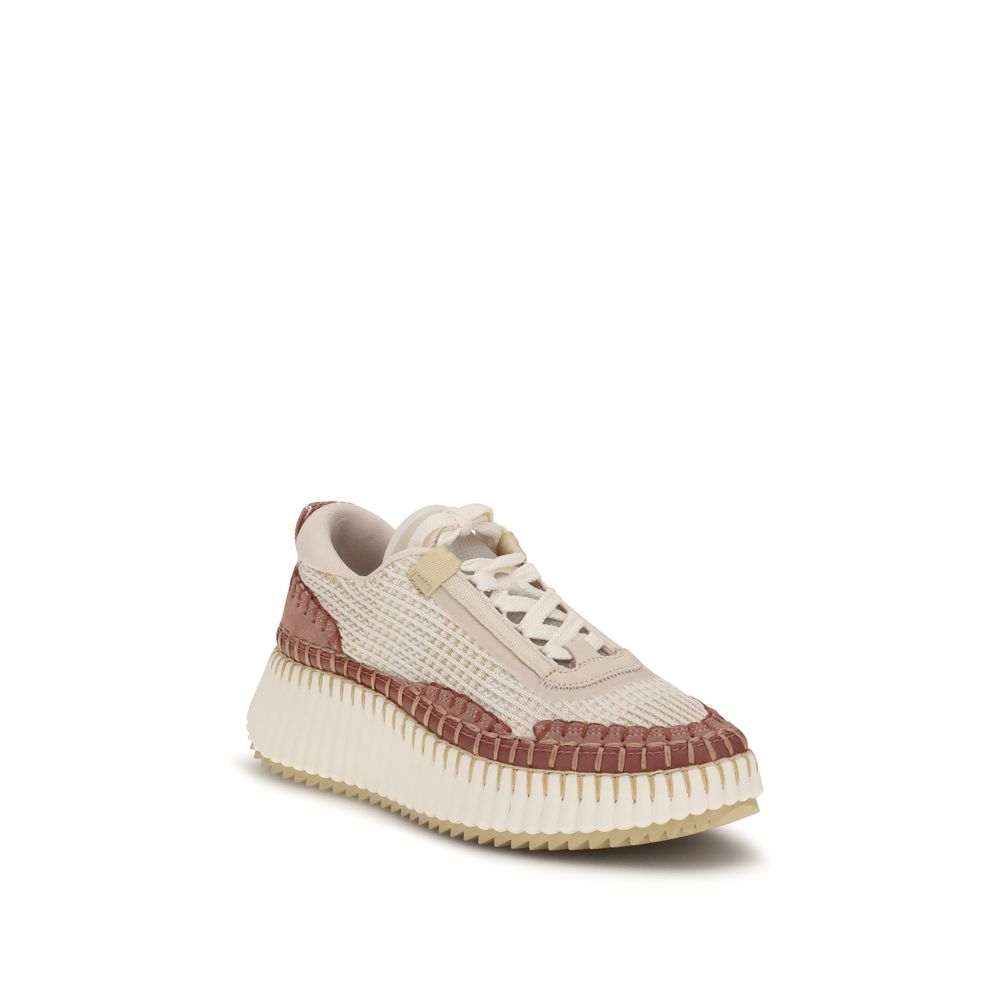 Chloé Beige Nylon Athletic Sneakers