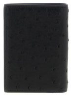 Valentino Garavani Black Ostrich Skin Cardholder