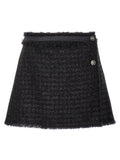 Versace Black Virgin Wool Long Skirt