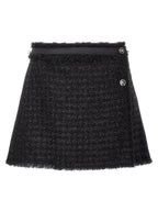 Versace Black Virgin Wool Long Skirt