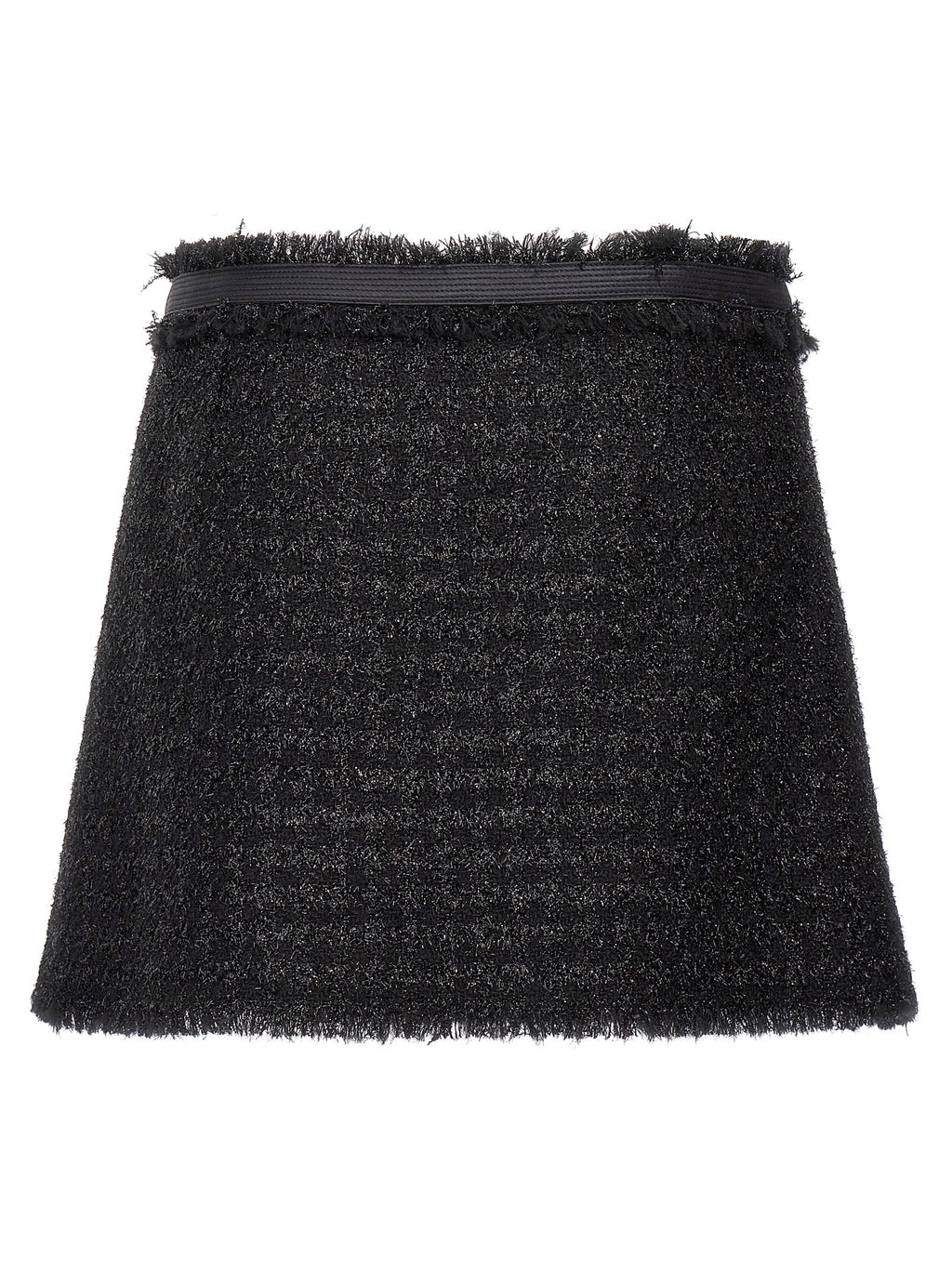 Versace Black Virgin Wool Long Skirt
