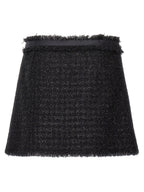 Versace Black Virgin Wool Long Skirt