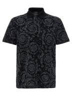 Versace Gray Cotton Polo Shirt