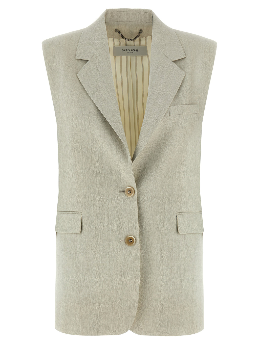 Golden Goose Beige Virgin Wool Sleeveless Jacket