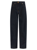 Versace Blue Cotton High-Waisted Jean