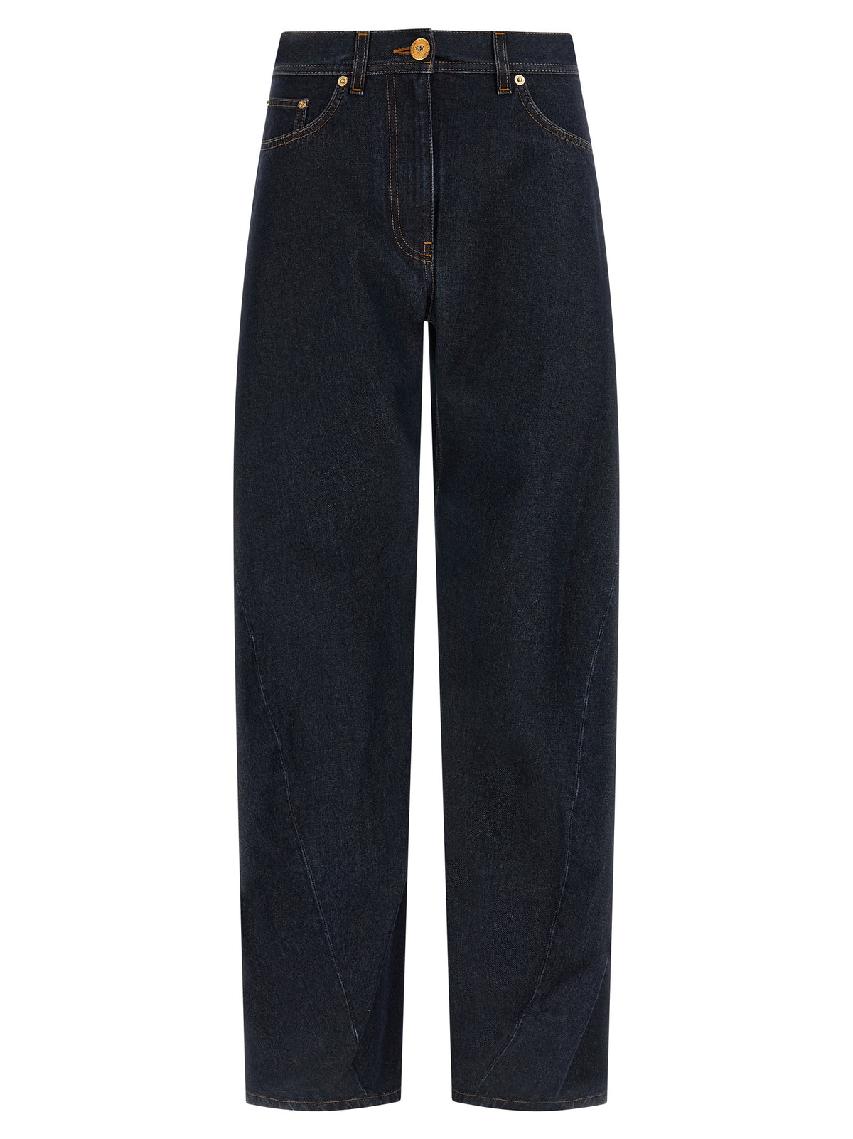 Versace Blue Cotton High-Waisted Jean
