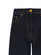 Versace Blue Cotton High-Waisted Jean
