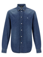 Versace Blue Cotton Blouse