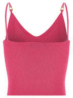 Versace Fuchsia Viscose Sleeveles T-Shirt