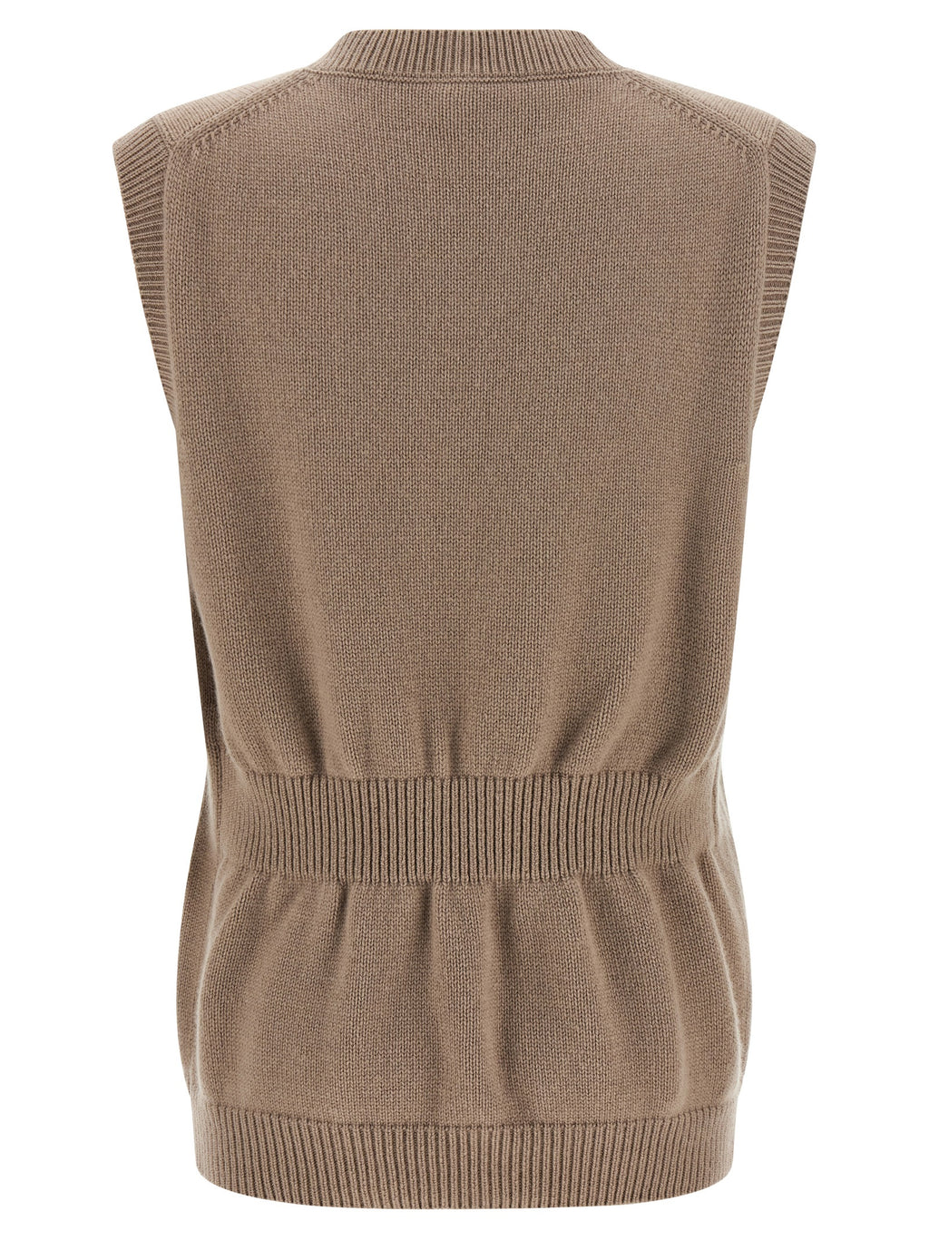 Fendi Beige Cashmere Sleeveless Jacket