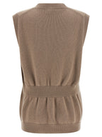 Fendi Beige Cashmere Sleeveless Jacket
