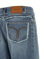 Versace Blue Cotton Boyfriend Jeans