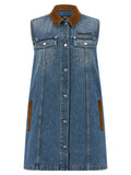 Versace Blue Cotton Short Dress