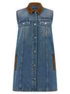 Versace Blue Cotton Short Dress