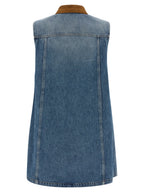 Versace Blue Cotton Short Dress