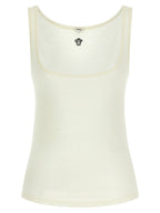 Versace White Virgin Wool Sleeveles T-Shirt