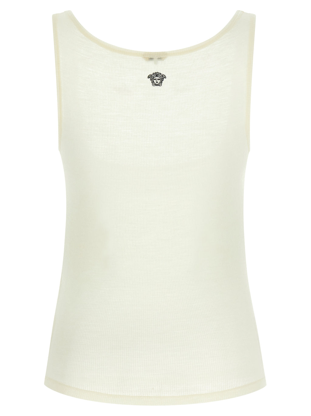 Versace White Virgin Wool Sleeveles T-Shirt