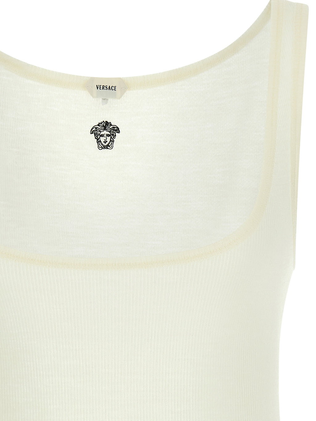 Versace White Virgin Wool Sleeveles T-Shirt