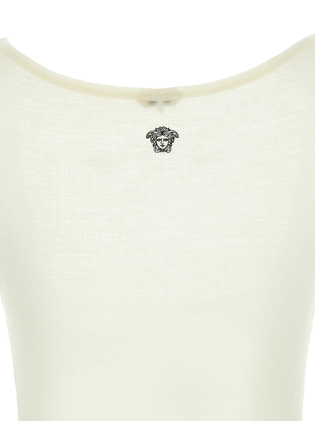 Versace White Virgin Wool Sleeveles T-Shirt