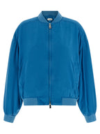 Versace Blue Silk Bomber