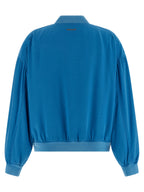 Versace Blue Silk Bomber