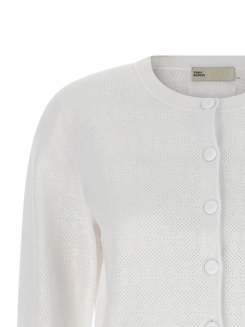 Tory Burch White Viscose Cardigan