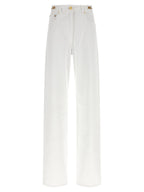Versace White Cotton Straight-Leg Jeans