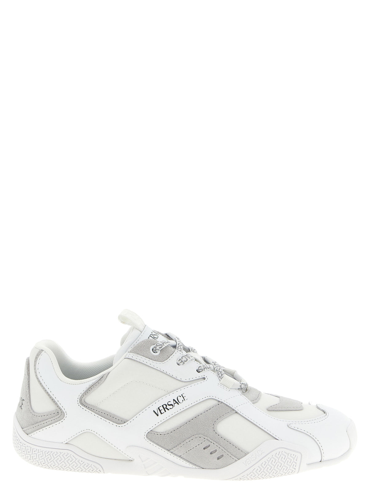 Versace White Calfskin Athletic Sneakers