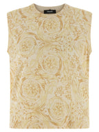 Versace Multicolor Silk Sleeveless Jacket