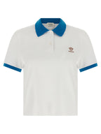 Versace Blue Cotton Polo Shirt