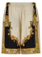 Versace Multicolor Silk Bermuda Shorts