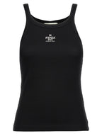 Fendi Black Cotton Sleeveles T-Shirt