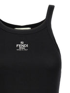 Fendi Black Cotton Sleeveles T-Shirt