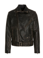Golden Goose Black Calfskin Leather Jacket