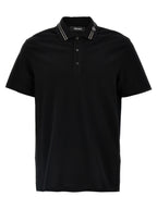 Versace Black Cotton Polo Shirt