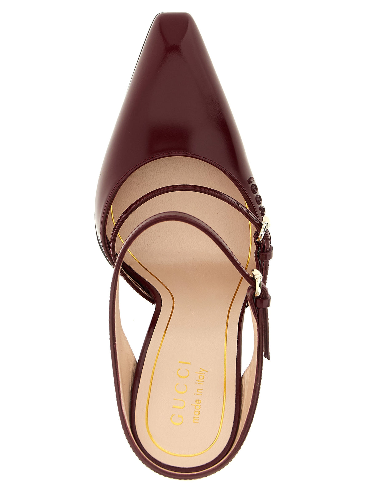 Gucci Red Leather Wedge Sandals