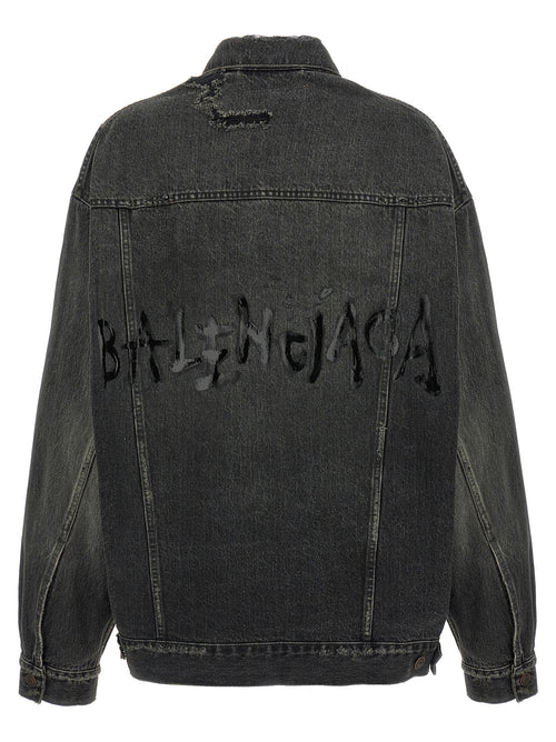 Balenciaga Gray Cotton Denim Jacket