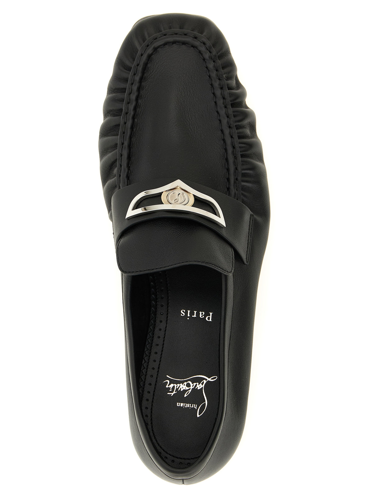 Christian Louboutin Black Calfskin Slip-On Loafers