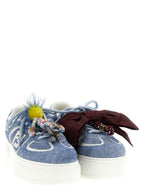 Fendi Blue Calfskin Platform Sneakers