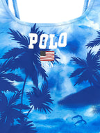 Polo Ralph Lauren Blue Nylon One-Piece Swimsuit