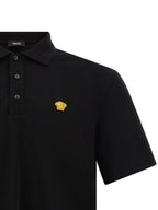 Versace Black Cotton Polo Shirt