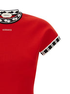 Versace Red Cotton Short Dress